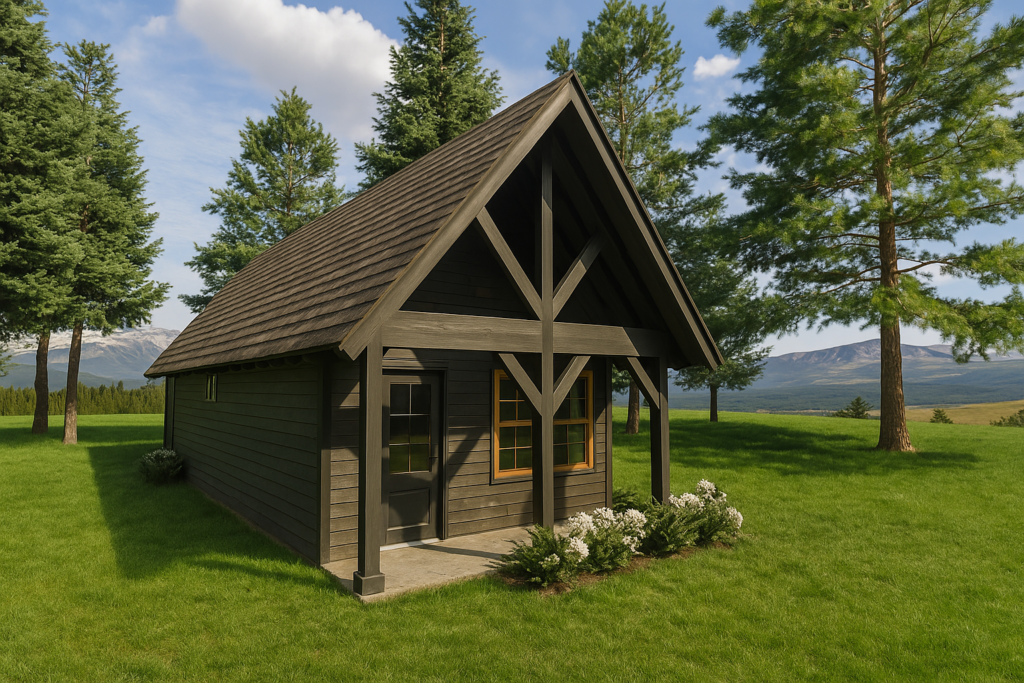The Hoyda cottage house plan with loft — steel-frame exterior